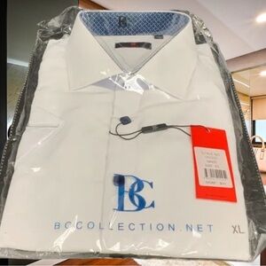 Bc Collection Men White Short Sleeve Button Down Shirt - Size XL